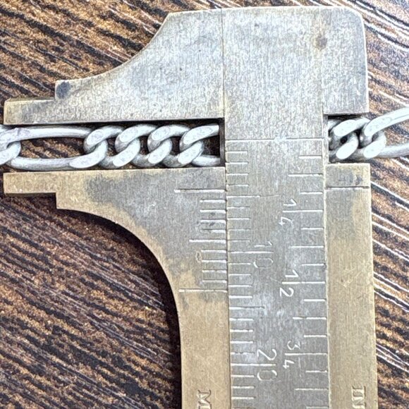 Sterling Silver 925 Multi Stone Heart Figaro Chain Pendant Necklace 19.5" Length - Picture 14 of 14